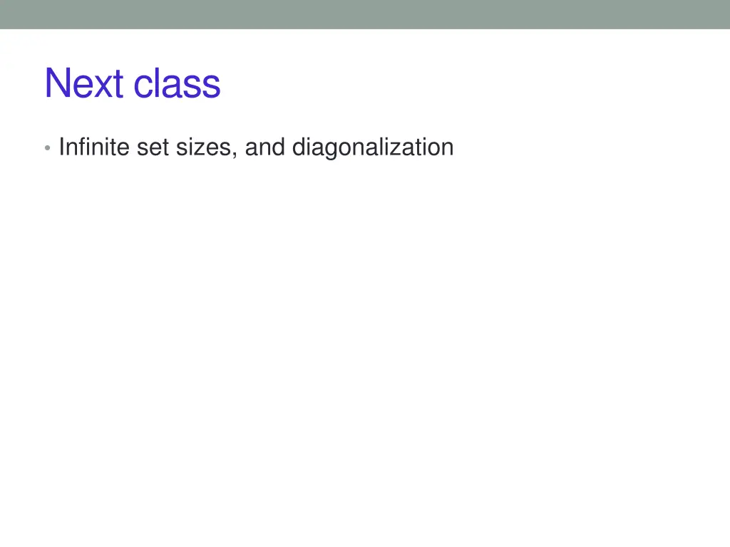 next class
