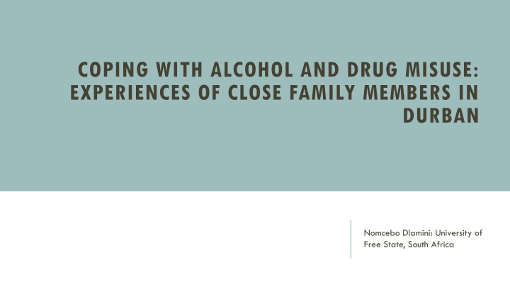coping with alcohol and drug misuse experiences