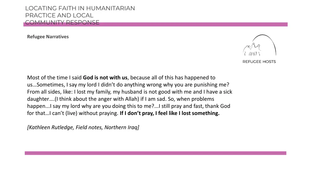 locating faith in humanitarian practice and local 2