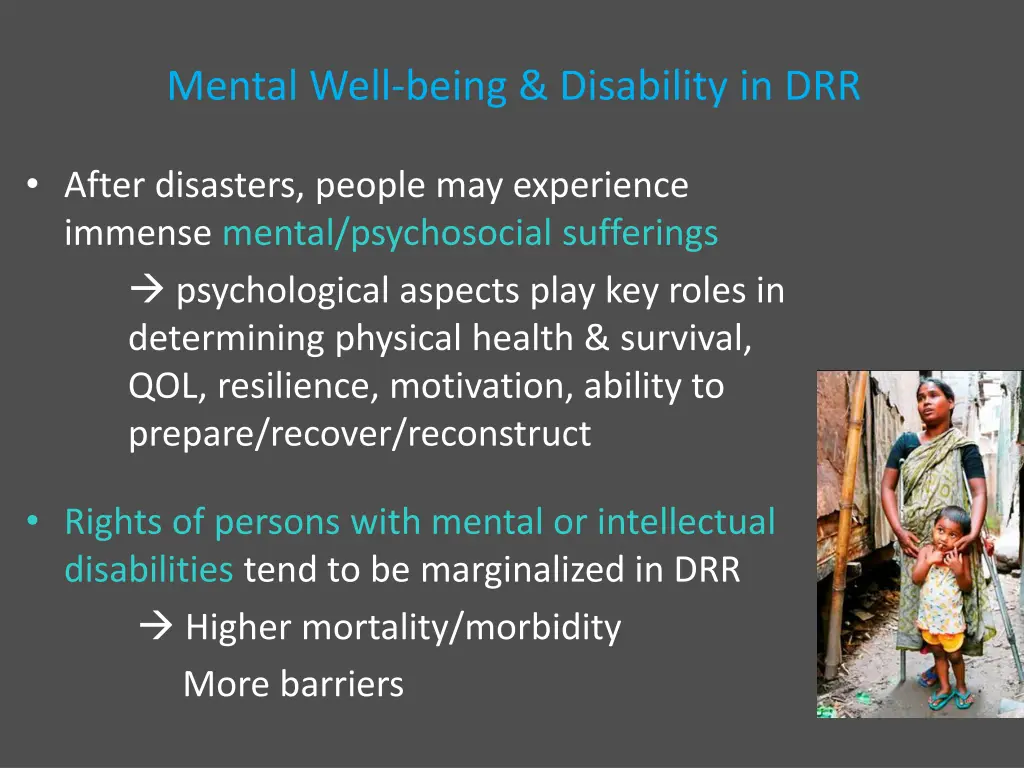 mental well being disability in drr
