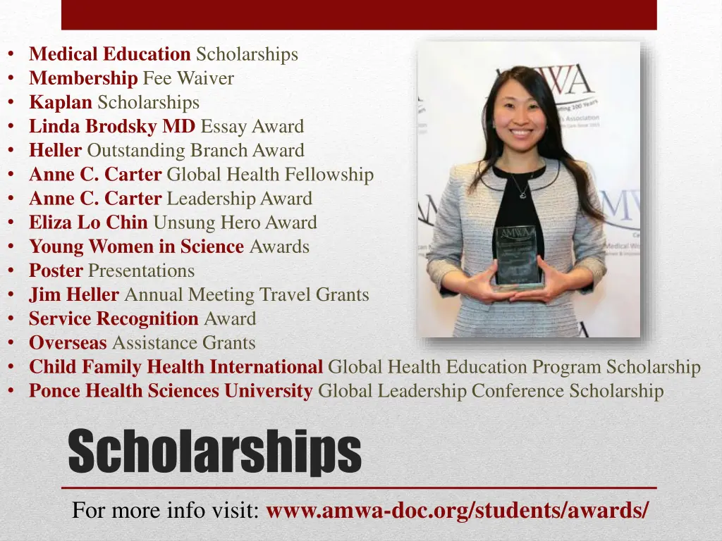 medical education scholarships membership