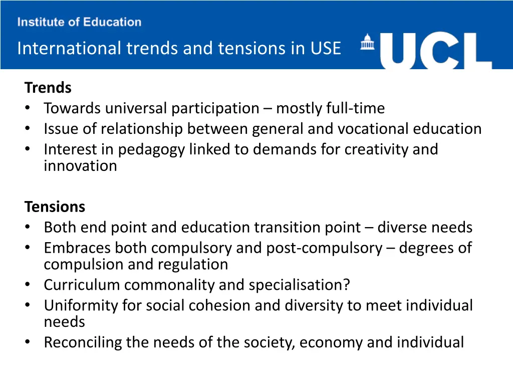 international trends and tensions in use