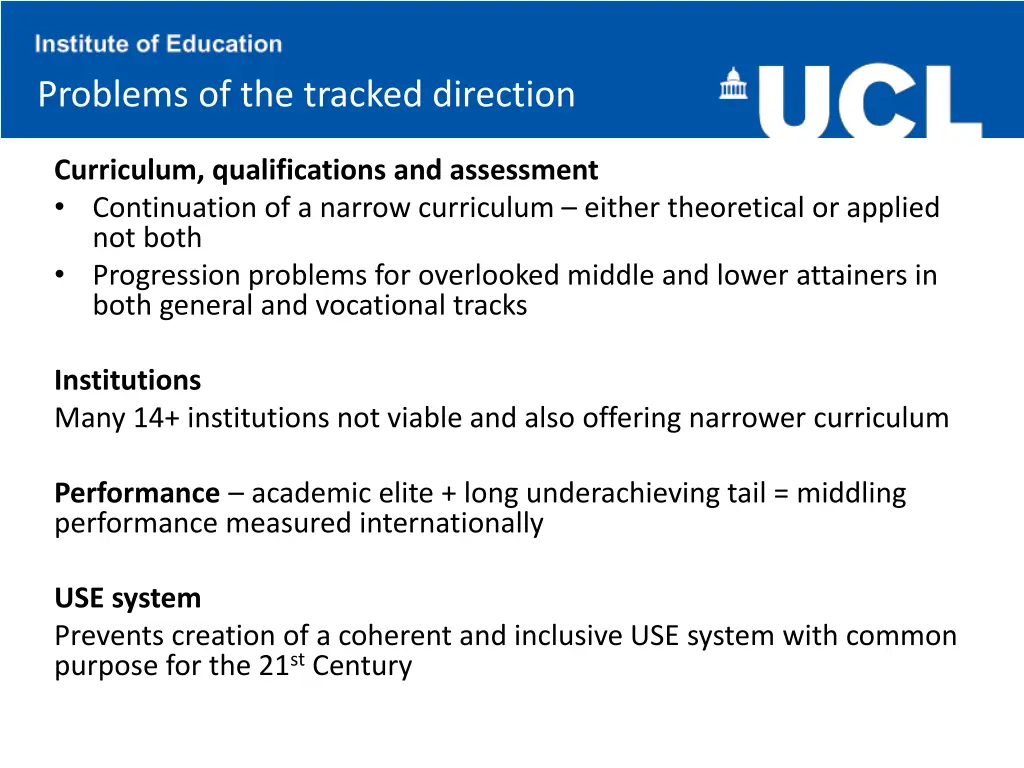 problems of the tracked direction