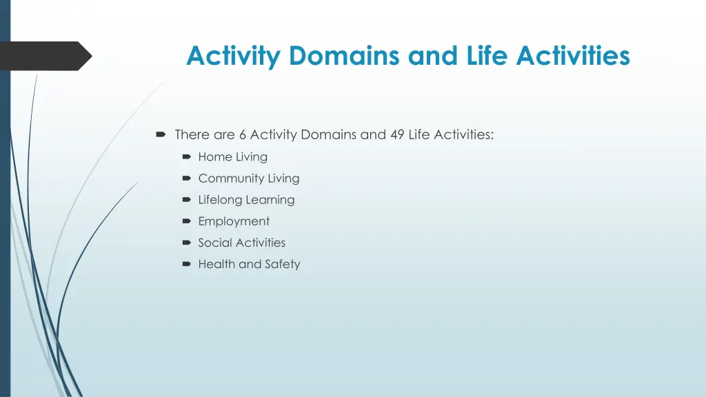activity domains and life activities