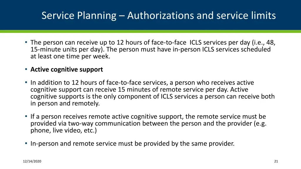 service planning authorizations and service limits