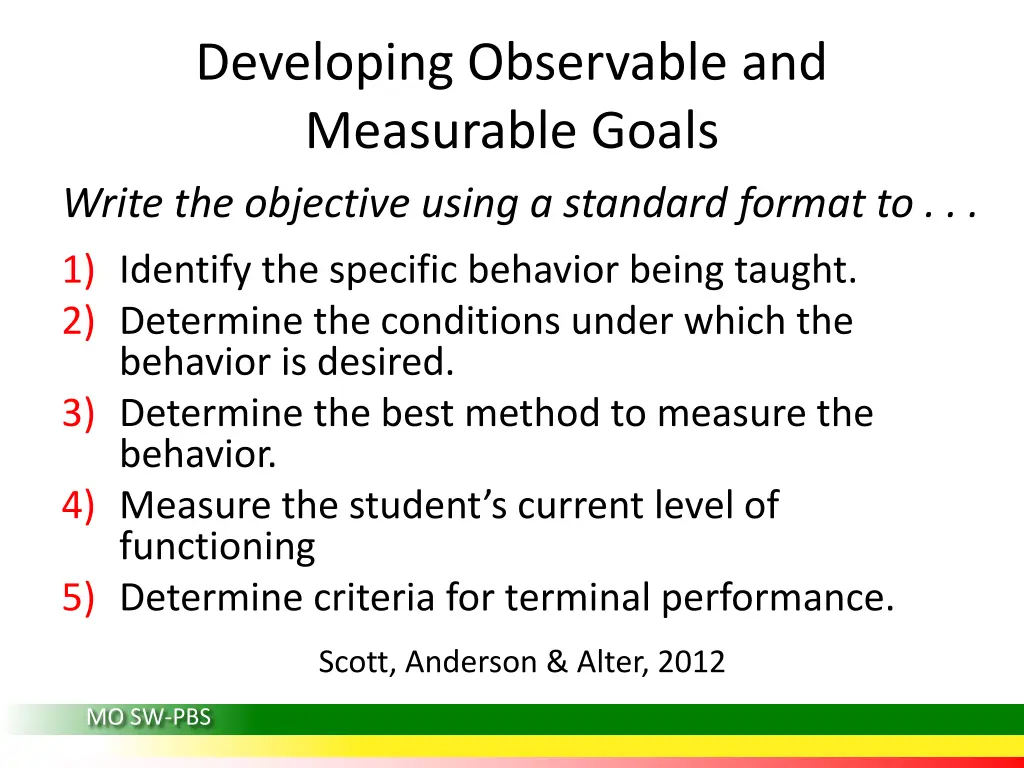 developing observable and measurable goals write