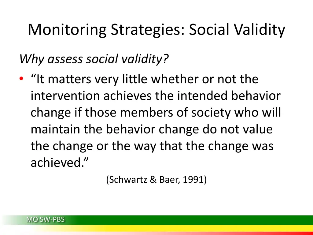 monitoring strategies social validity 1