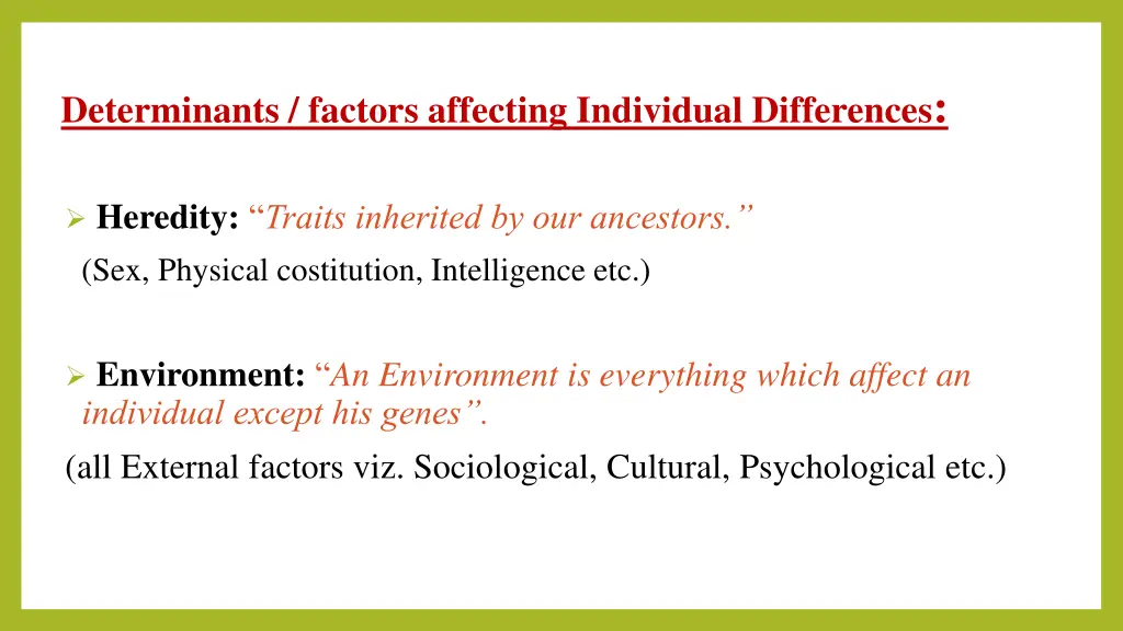 determinants factors affecting individual