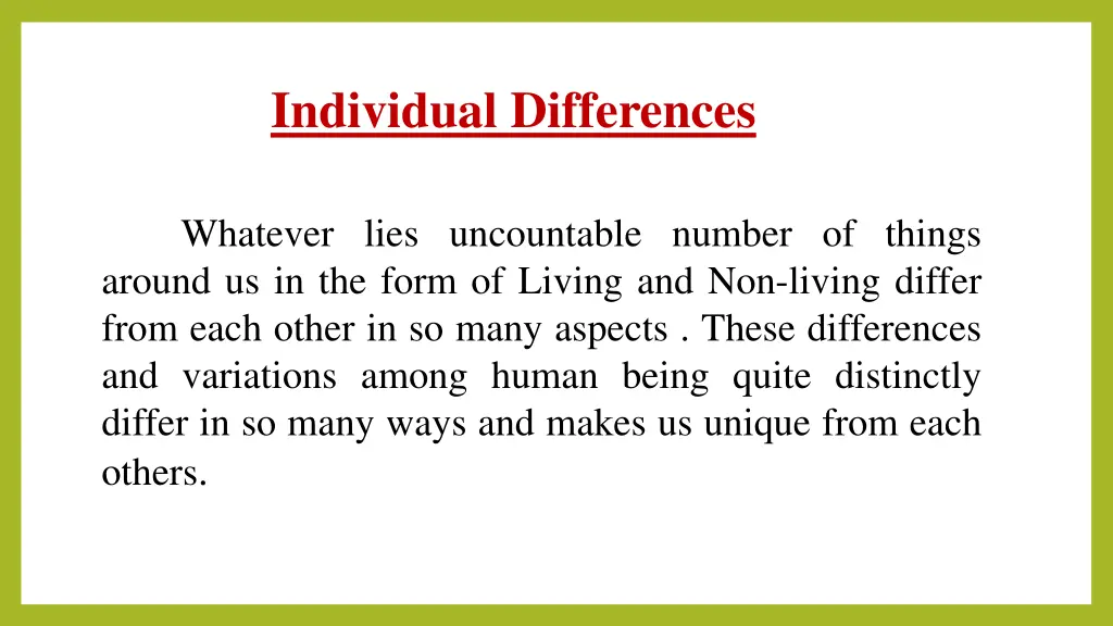 individual differences