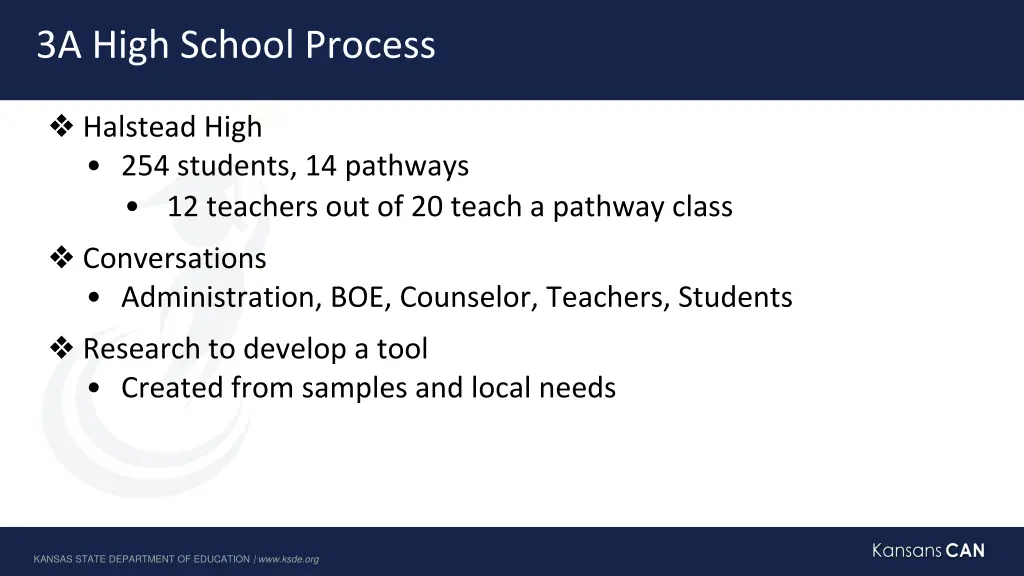 3a high school process