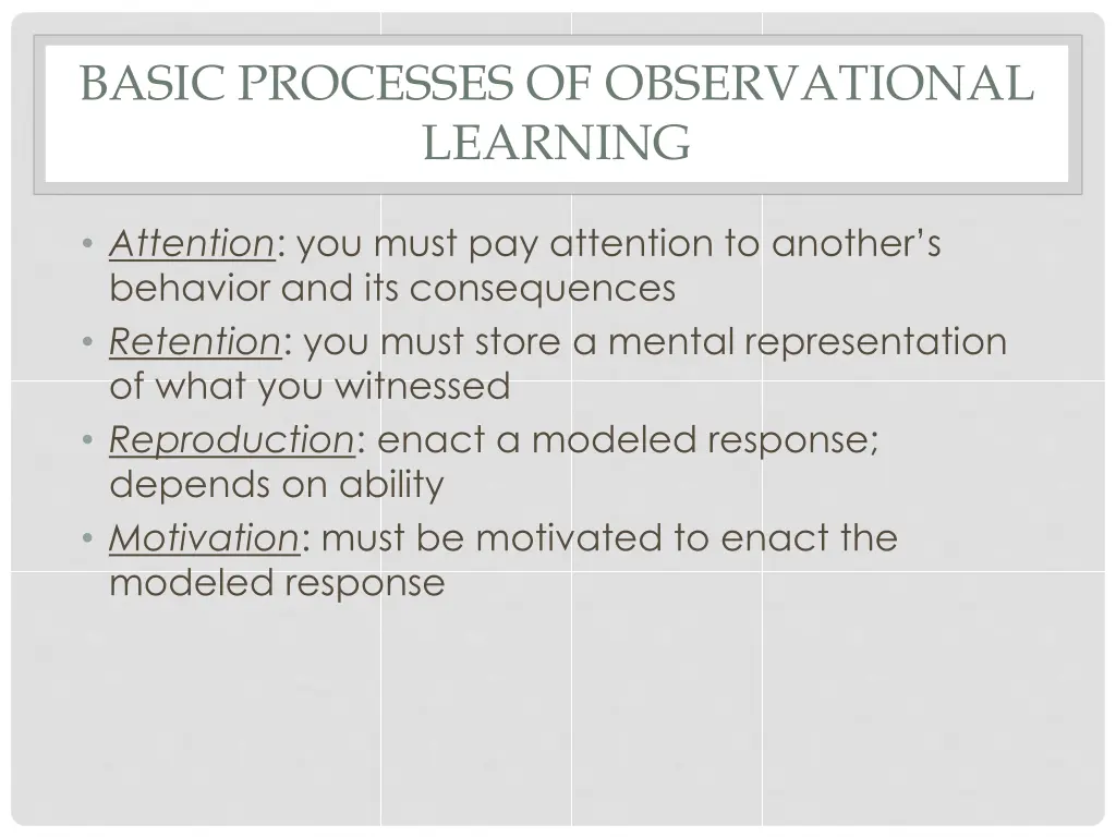 basic processes of observational learning