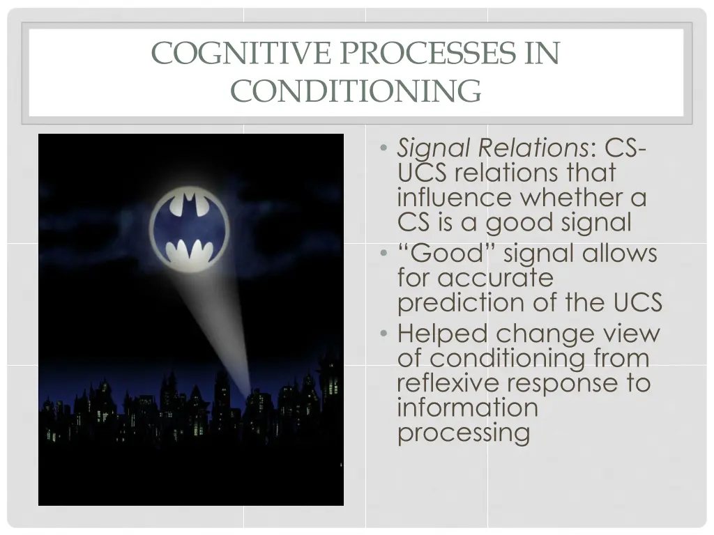 cognitive processes in conditioning