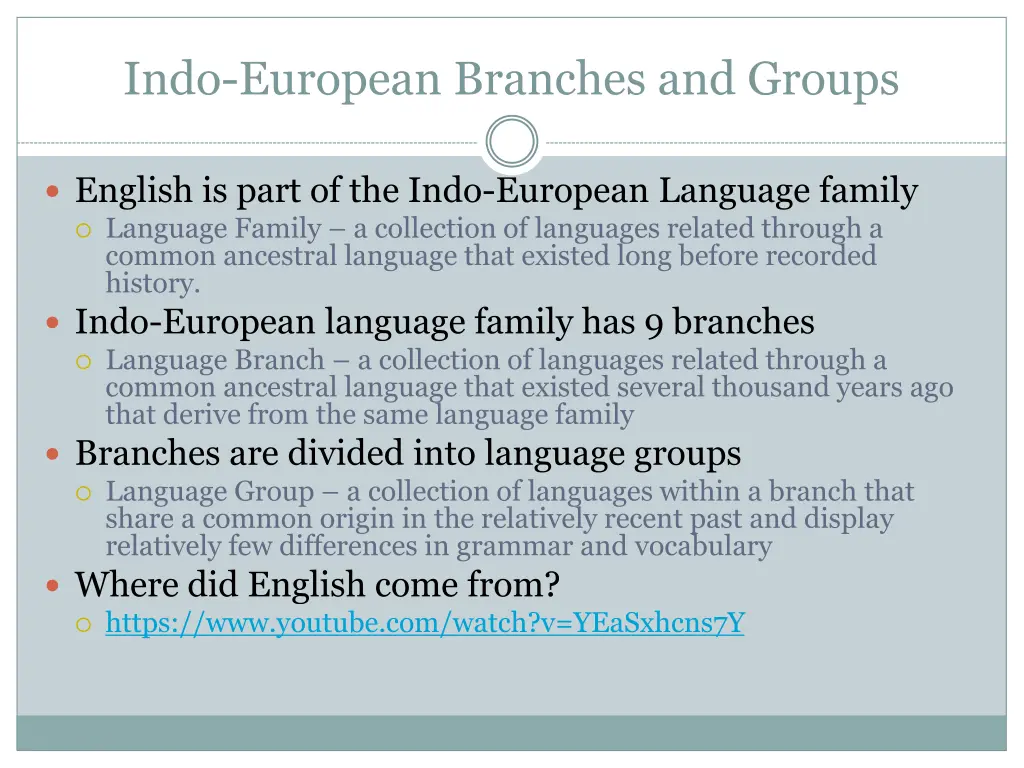 indo european branches and groups