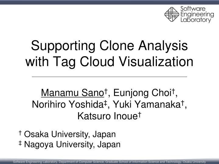 supporting clone analysis with tag cloud