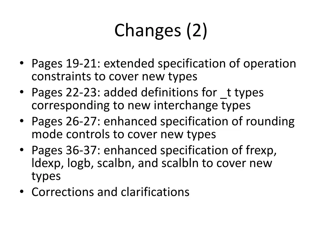 changes 2