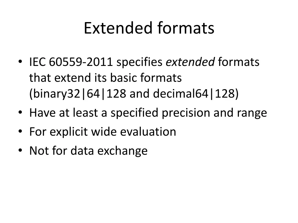 extended formats