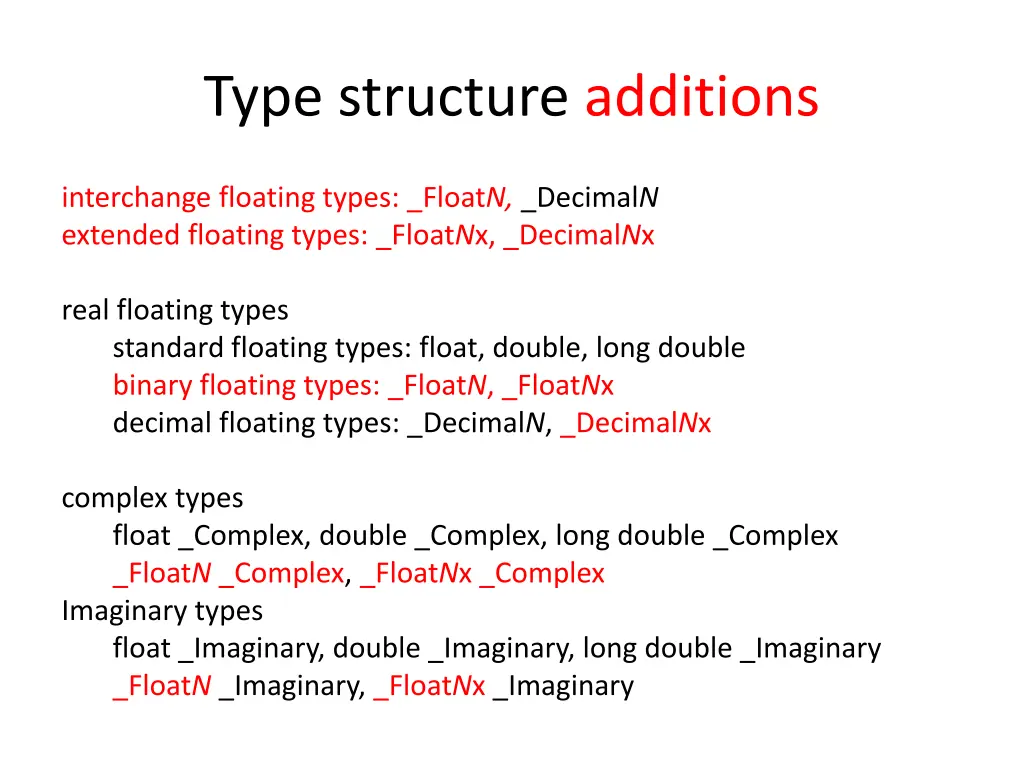 type structure additions