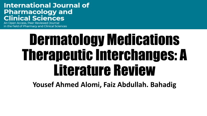 dermatology medications therapeutic interchanges
