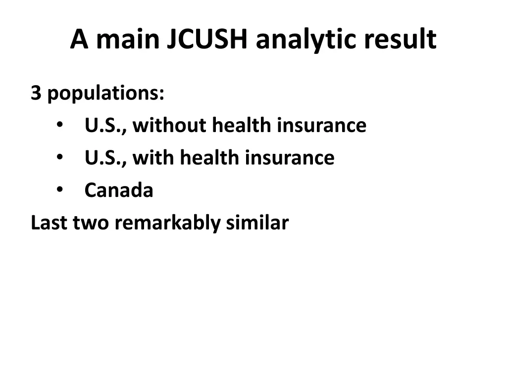 a main jcush analytic result