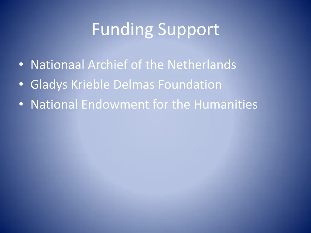 funding support