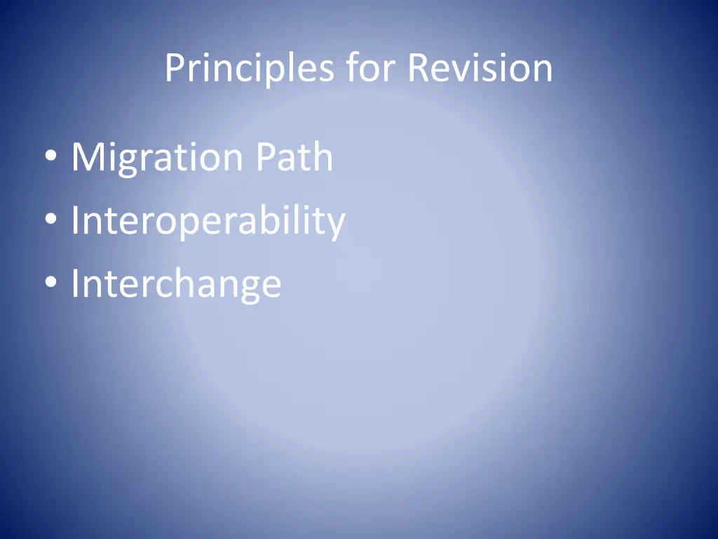 principles for revision