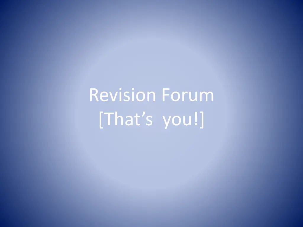 revision forum that s you