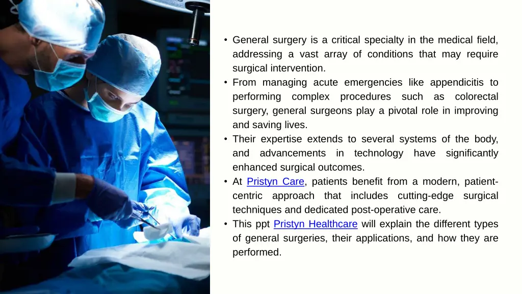 general surgery is a critical specialty
