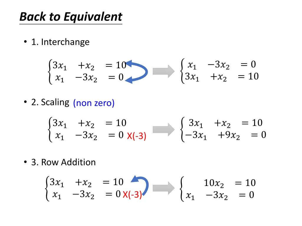 back to equivalent