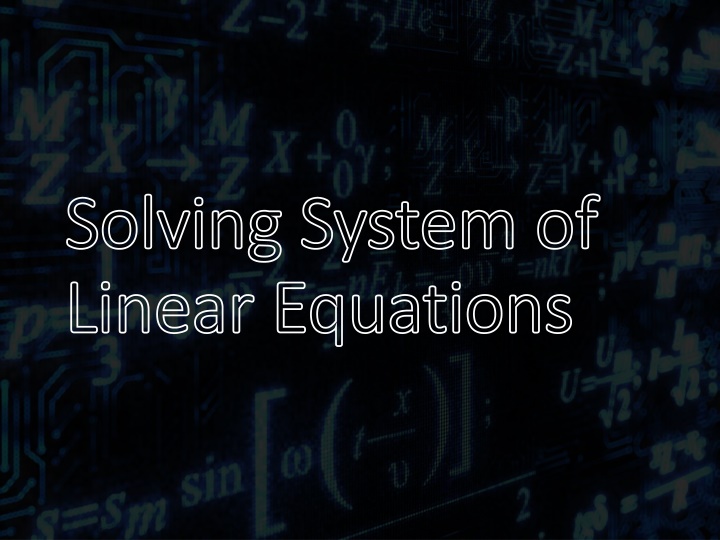 solving solving system of system of linear