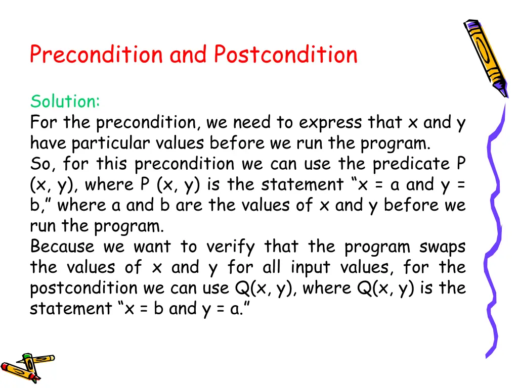 precondition and postcondition 2