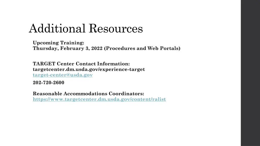 additional resources