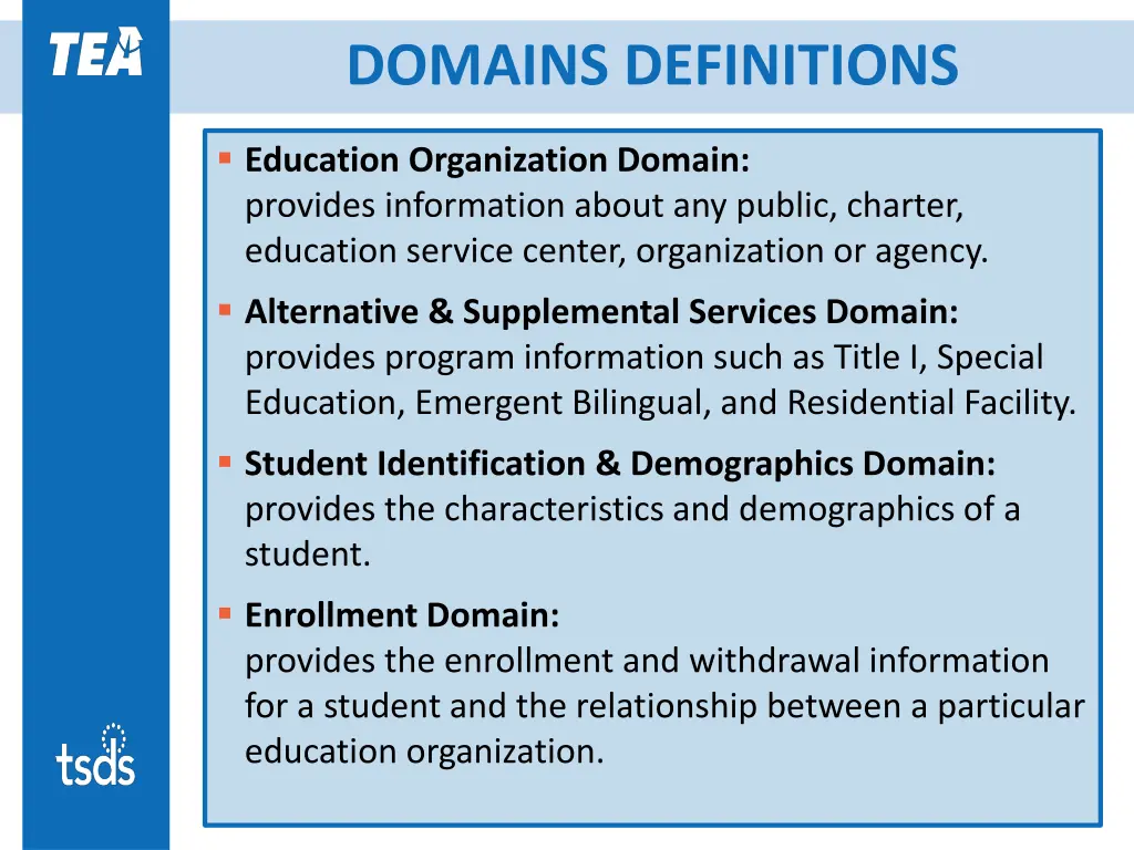 domains definitions