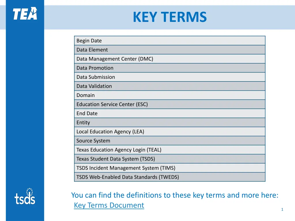 key terms