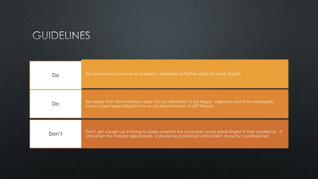 guidelines