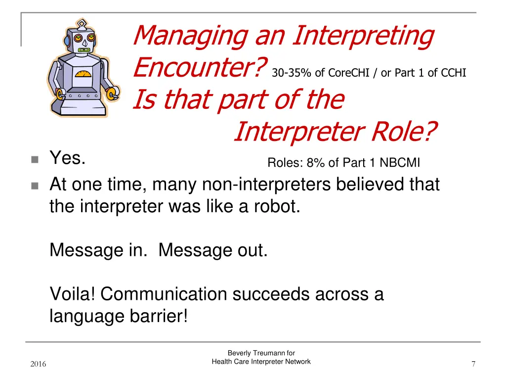 managing an interpreting encounter