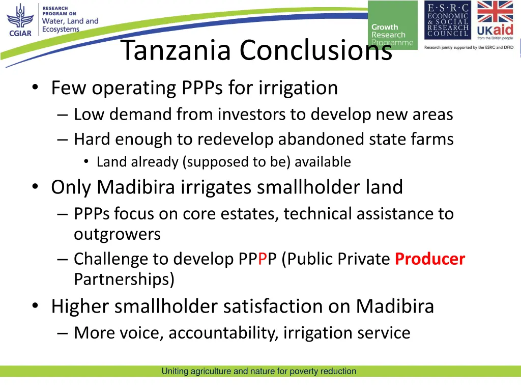 tanzania conclusions few operating ppps