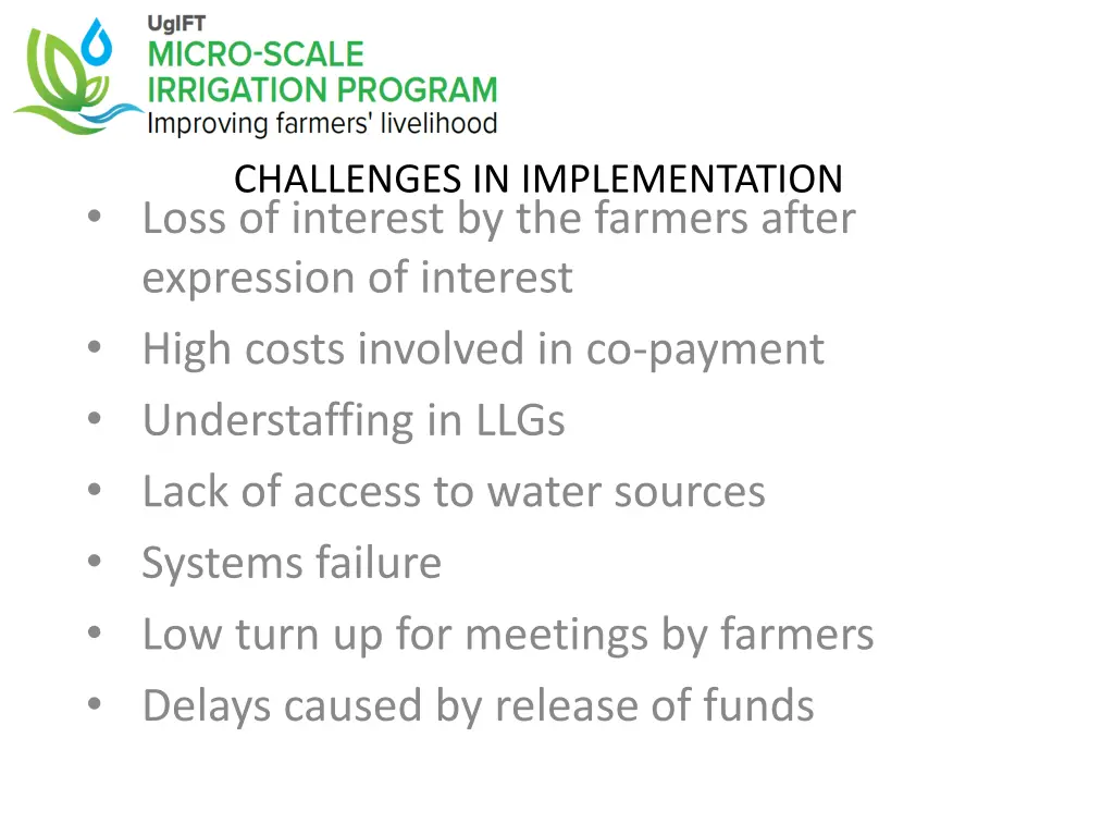 challenges in implementation loss of interest