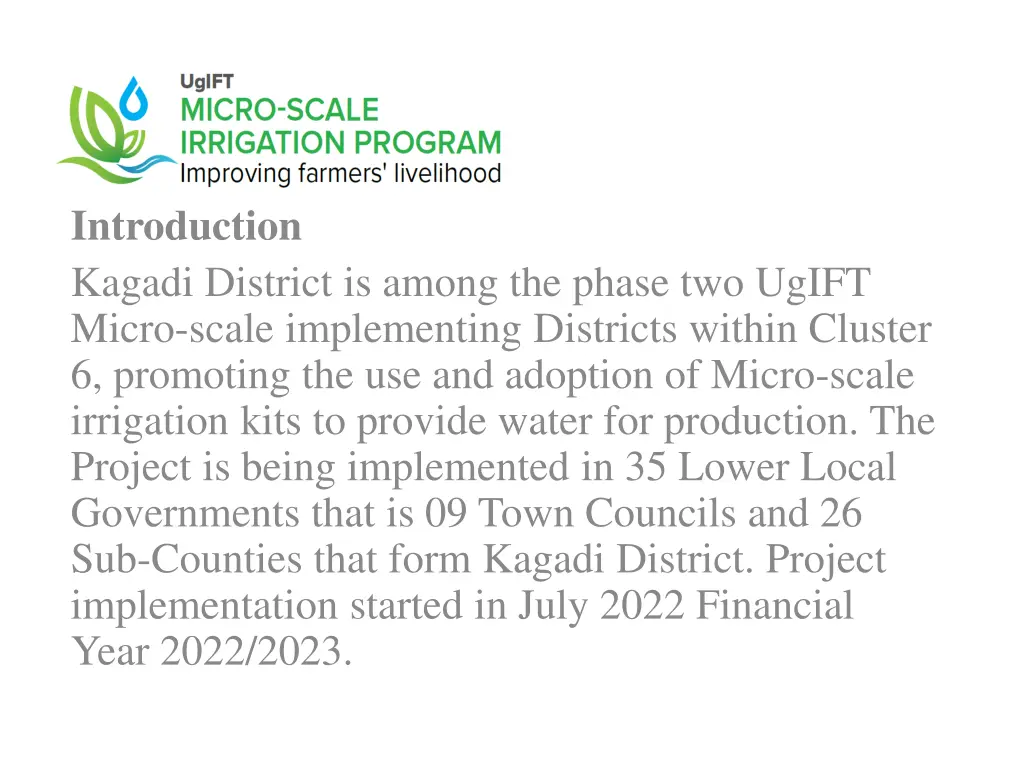 introduction kagadi district is among the phase