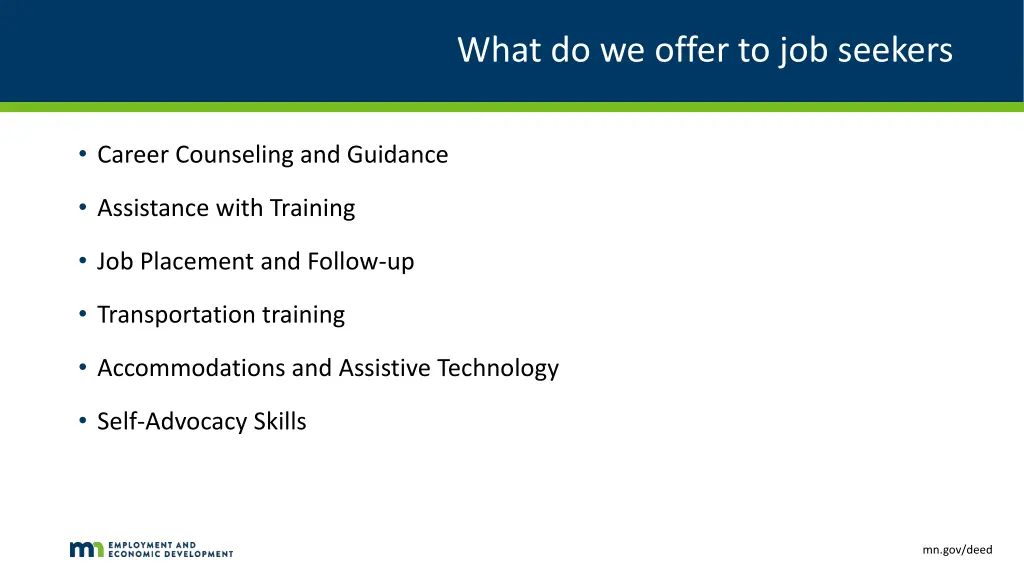 what do we offer to job seekers