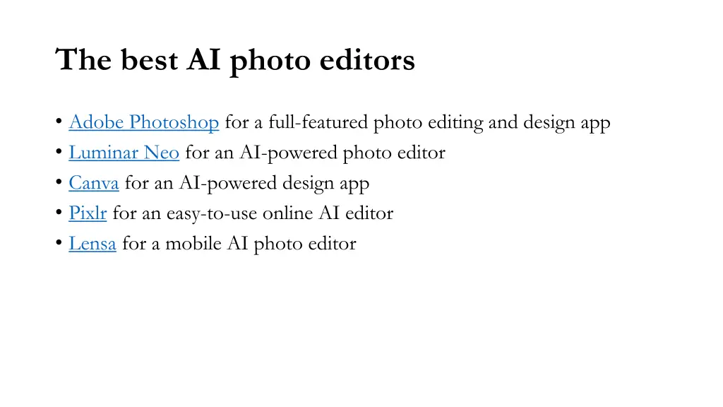 the best ai photo editors