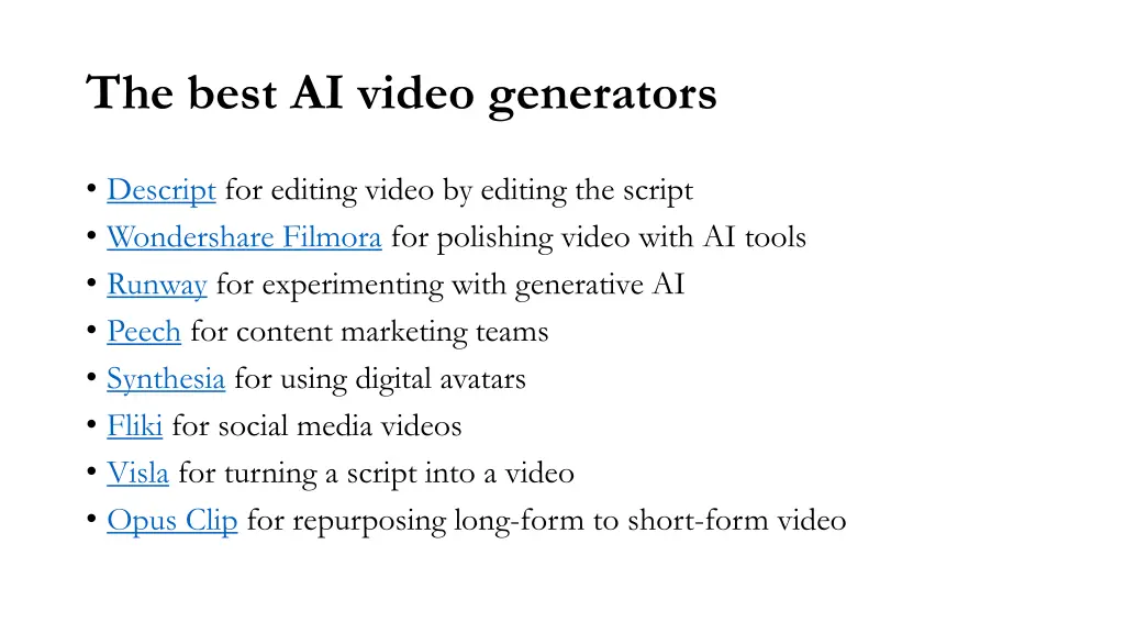 the best ai video generators