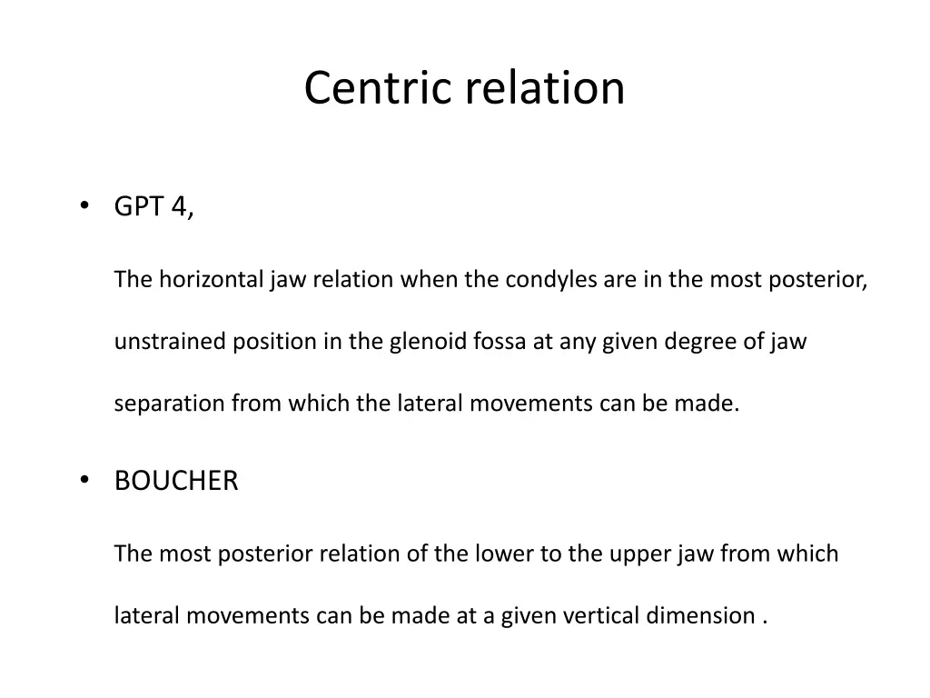 centric relation