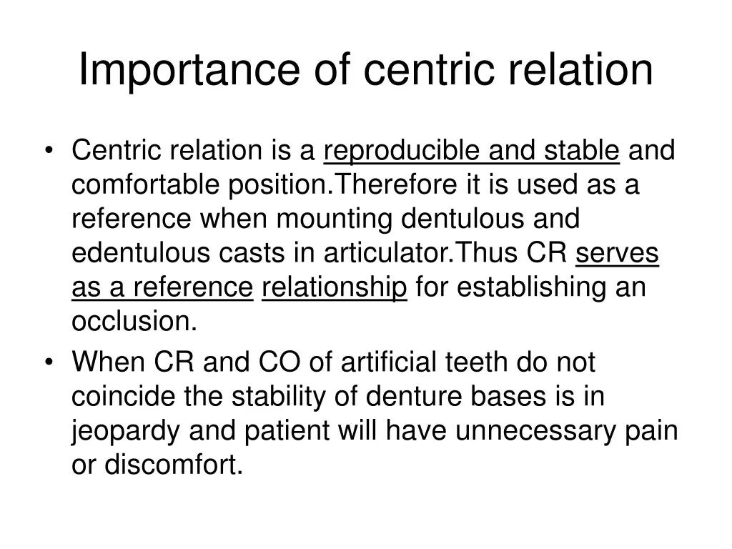 importance of centric relation