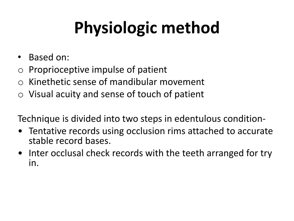 physiologic method
