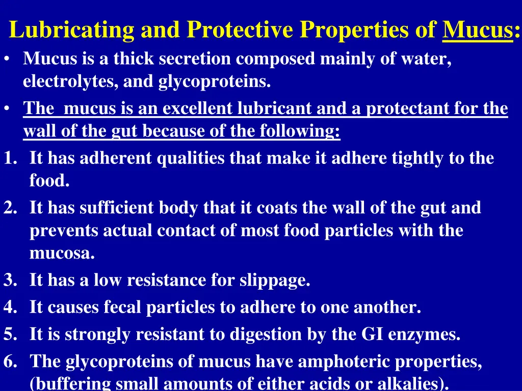 lubricating and protective properties of mucus