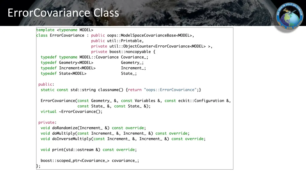 errorcovariance class