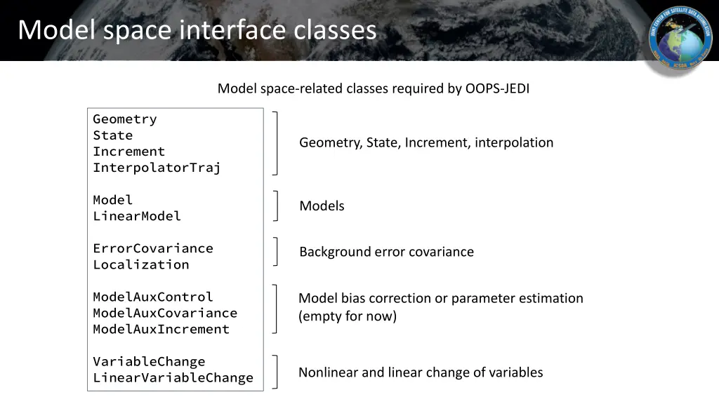model space interface classes