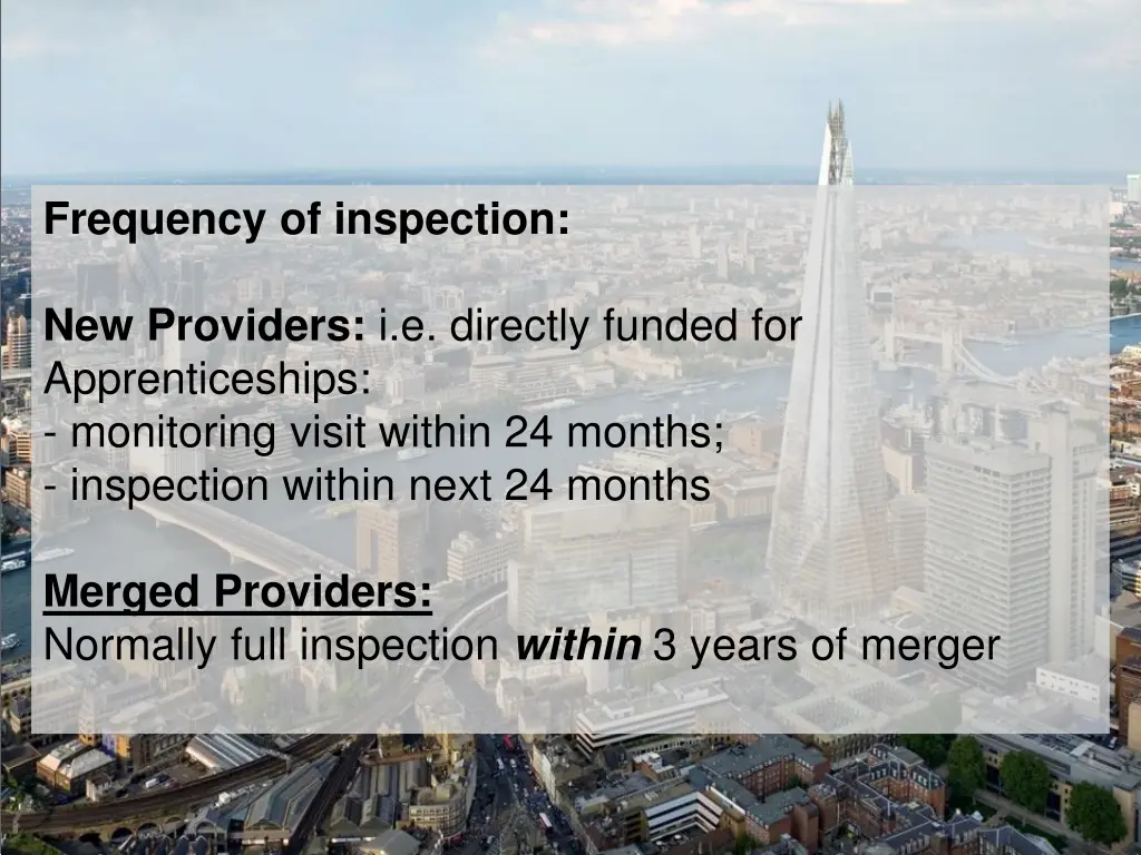 frequency of inspection