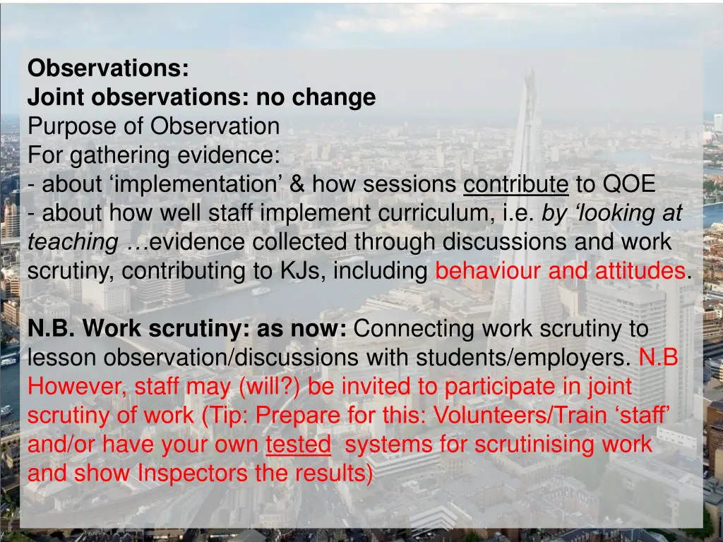 observations joint observations no change purpose