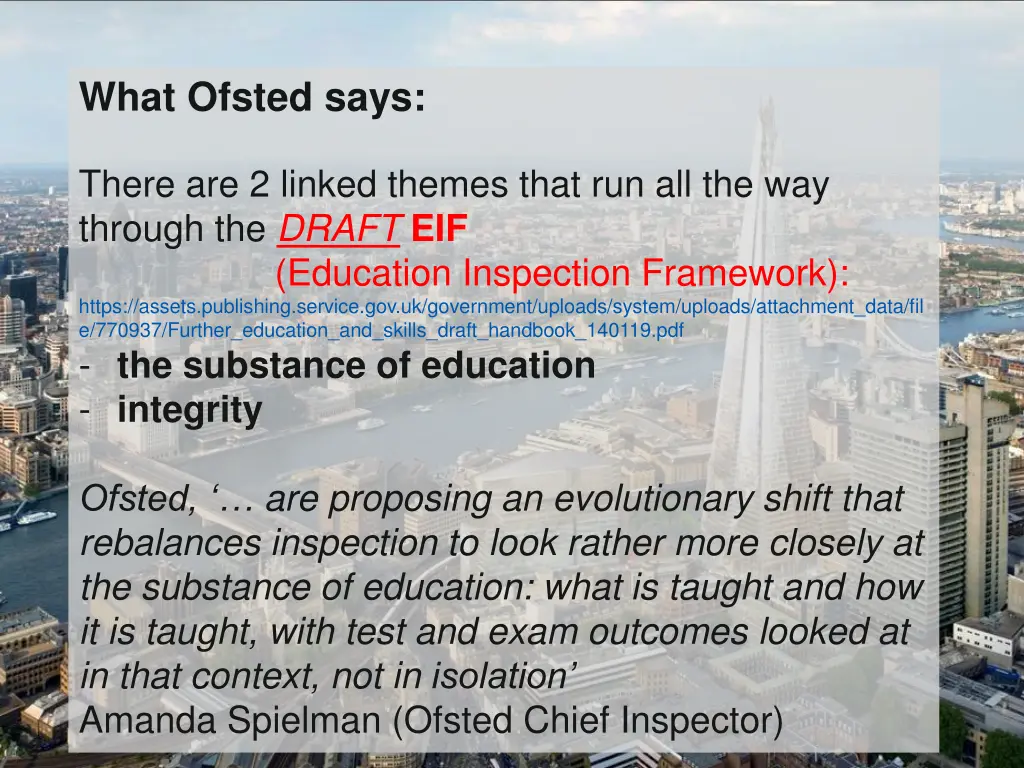 what ofsted says